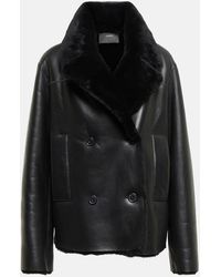 JOSEPH - Shearling-trimmed Leather Jacket - Lyst