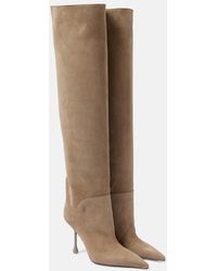 Jimmy Choo - Overknee-Stiefel Cycas Aus Veloursleder - Lyst
