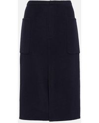 Vince - Jupe Crayon A Taille Haute En Laine Melangee - Lyst