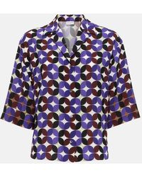 Dries Van Noten - Printed Crepe Bowling Shirt - Lyst