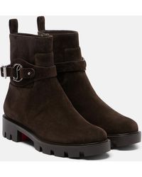 Christian Louboutin - Dianouchette Dark Brown Suede Boots - Lyst