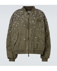 Miu Miu - Chaqueta Bomber De Gabardina De Algodon - Lyst