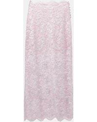 Rabanne - Floral Lace Midi Skirt - Lyst