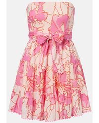 Poupette - Christine Printed Cotton Minidress - Lyst