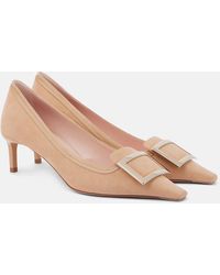 Roger Vivier - Escarpins Viv' Canard 55 En Daim - Lyst
