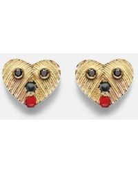 Yvonne Léon - Nano Puces 9Kt Earrings With Diamonds And Enamel - Lyst