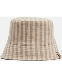 Brunello Cucinelli - Striped Canvas Bucket Hat - Lyst