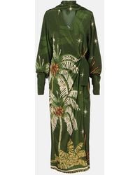 Johanna Ortiz - Printed Silk Midi Dress - Lyst
