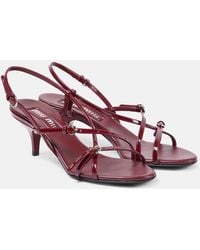 Miu Miu - Sandalen 55 Aus Lackleder - Lyst