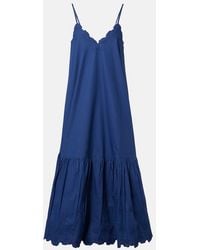 Juliet Dunn - Embroidered Cotton Midi Dress - Lyst