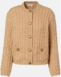 Moncler - Cable-Knit Cotton-Blend Cardigan - Lyst