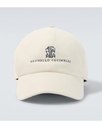 Brunello Cucinelli - Logo Silk, Linen, And Wool Baseball Cap - Lyst