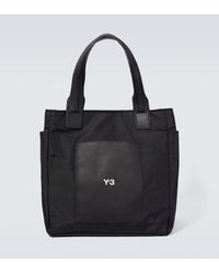 Y-3 - Lux Leather-trimmed Tote Bag - Lyst
