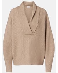 Brunello Cucinelli - Ribbed-Knit Cashmere Sweater - Lyst