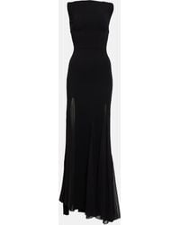 Max Mara - Long Black Dress With Slits - Lyst