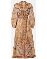 Zimmermann - Wanderlust Printed Linen Shirt Dress - Lyst