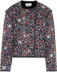 Étoile Isabel Marant Manae Printed Linen Jacket - Blue