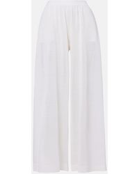 Alaïa - Linen And Silk Wide-Leg Pants - Lyst