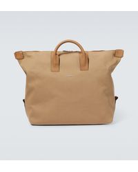Zegna - Raglan Leather-trimmed Duffel Bag - Lyst