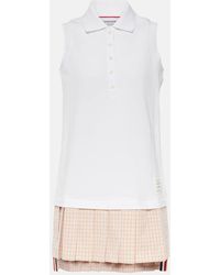 Thom Browne - Pleated Cotton Polo Dress - Lyst