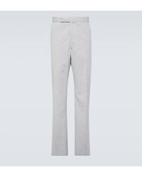 Thom Browne - Striped Low-rise Cotton Chinos - Lyst