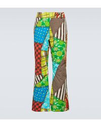 ERL - Printed Cotton-blend Flared Pants - Lyst