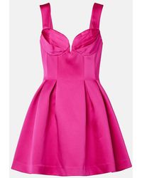 Rebecca Vallance - Saskia Pleated Satin Minidress - Lyst