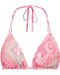 Melissa Odabash Cancun Paisley Triangle Bikini Top - Pink