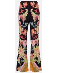 Camilla - Floral High-rise Jersey Flared Pants - Lyst