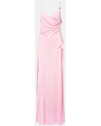 Versace - Medusa Gathered Jersey Gown - Lyst