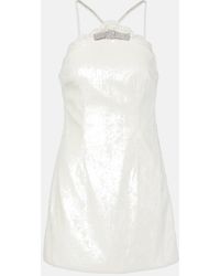 Self-Portrait - Bow-Detail Sequined Minidress - Lyst