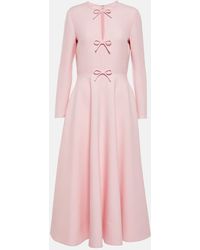 Valentino - Crepe Couture Bow-detail Midi Dress - Lyst