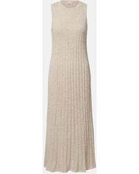Brunello Cucinelli - Ribbed-Knit Midi Dress - Lyst