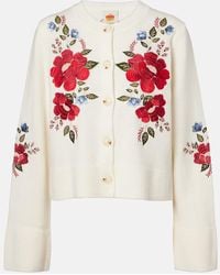 FARM Rio - Embroidered Wool Cardigan - Lyst