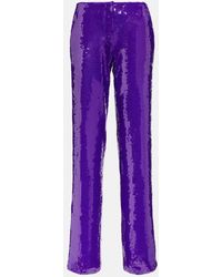 LAQUAN SMITH - Sequined Wide-leg Pants - Lyst