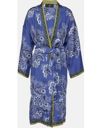 Etro - Printed Silk Twill Robe - Lyst