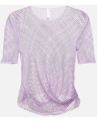 Jonathan Simkhai - Electra Embellished Mesh Cropped Top - Lyst