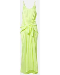 JW Anderson - Gathered Silk Midi Dress - Lyst