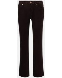 7 For All Mankind - Calie Straight Cotton-Blend Cordury Flared Pants - Lyst