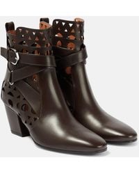 Alaïa - Ziggy Vienne Leather Ankle Boots - Lyst