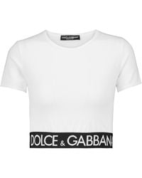 Dolce & Gabbana Cropped-Top aus Baumwolle - Schwarz