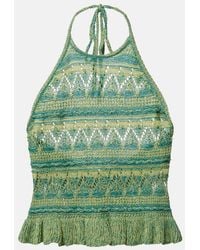 Etro - Crochet Halterneck Cotton Top - Lyst