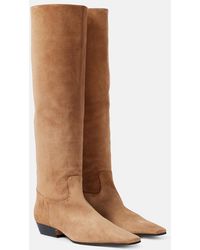 KHAITE - Marfa Suede Knee-High Boots - Lyst