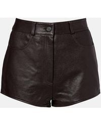 Frankie Shop - High-Rise Shorts Loen Aus Leder - Lyst