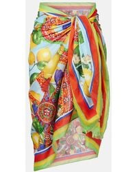 Dolce & Gabbana - Printed Cotton Beach Cover-Up - Lyst