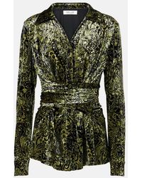 Diane von Furstenberg - Lagarde Printed Velvet Wrap Top - Lyst