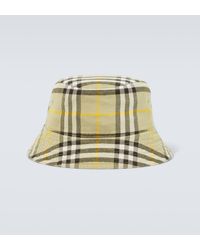 Burberry - Check Cotton Bucket Hat - Lyst