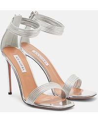 Aquazzura - Sway Metallic Leather Sandals - Lyst