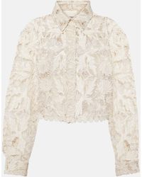 Isabel Marant - Cropped Cotton Lace Shirt - Lyst