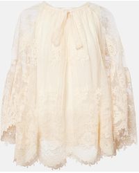 Zimmermann - Hypnotic Tie-Neck Floral Lace Blouse - Lyst